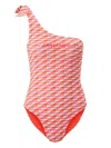Jimmy Choo Alula Diamond-print Swimsuit In Pink