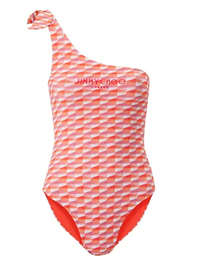 Jimmy Choo Alula Diamond-print Swimsuit In Multi