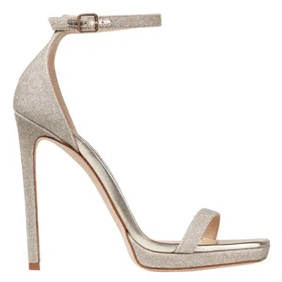 Jimmy Choo Alva Glittered Platform Sandals In Silver