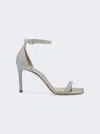 Jimmy Choo Platinum Ice Alva 85 Glitter Sandals In Silver