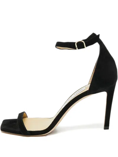 Pre-owned Jimmy Choo Alva Suede Sandals In Black