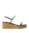 Jimmy Choo Amatuus Pearl-embellished 60mm Wedge Sandals
