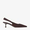 Jimmy Choo Amel 50 Suede Slingback Pumps In Brown