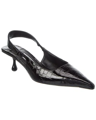 Jimmy Choo Amel 50 Croc-embossed Leather Slingback Pump In Black