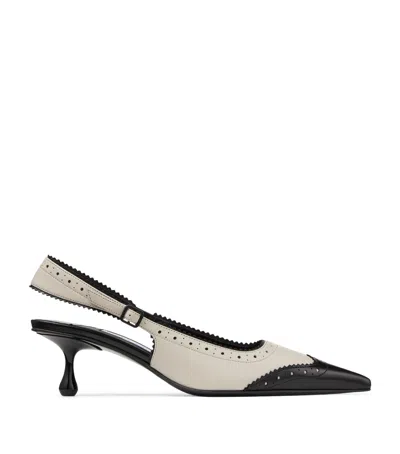 Jimmy Choo Amel 50 Leather Slingback Pumps In Black