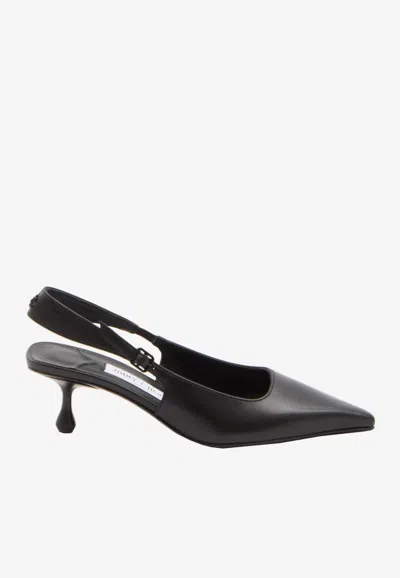 JIMMY CHOO AMEL 50 NAPPA LEATHER SLINGBACK PUMPS