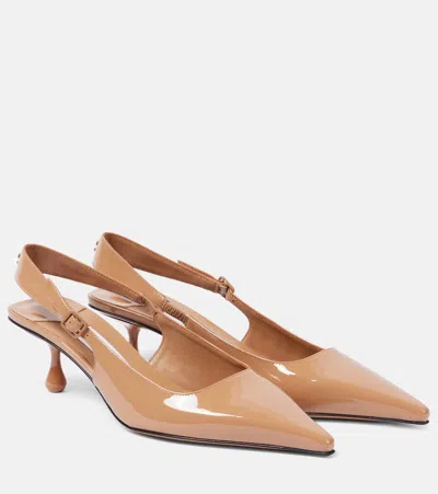 Jimmy Choo Amel 50 Patent Leather Slingback Pumps In Brown