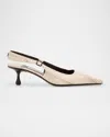 Jimmy Choo Amel 50 Printed Leather Slingback Pumps In Neutral