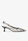 Jimmy Choo Amel 50 Snake-effect Leather Slingback Pumps In Multicolor