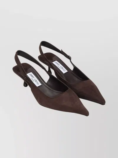 JIMMY CHOO AMEL 50 SUEDE KITTEN HEEL PUMPS