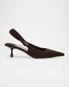Jimmy Choo Amel 50 Suede Slingback Pumps In Brown