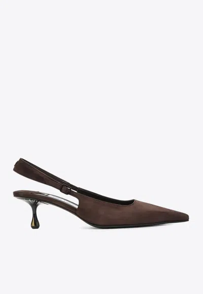 Jimmy Choo Amel 50 Suede Slingback Pumps