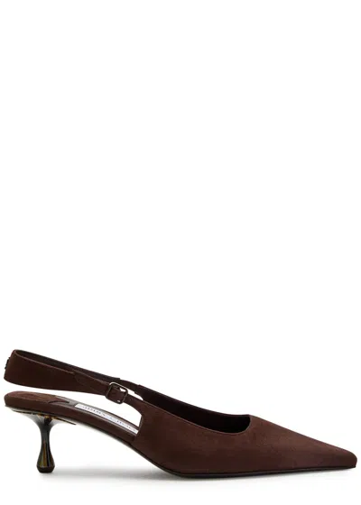 Jimmy Choo Amel 50 Suede Slingback Pumps In Brown
