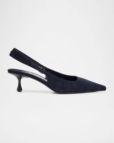 Jimmy Choo Amel 50 Suede Slingback Pumps In Blue