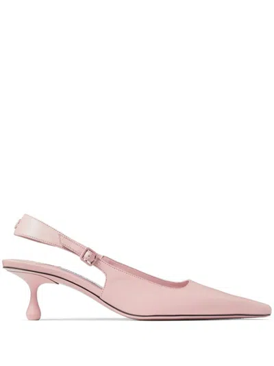 Jimmy Choo Amel 50mm Leather Pumps In ピンク