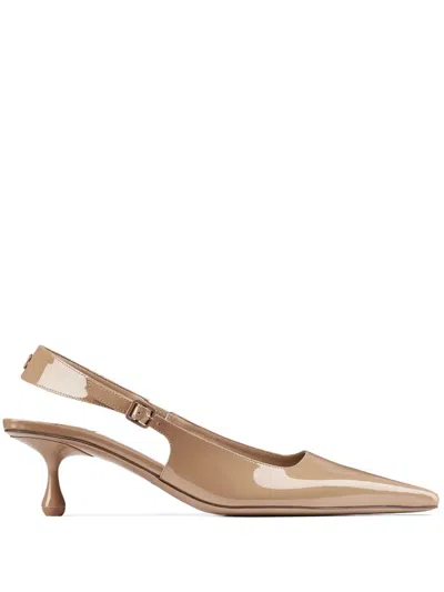 Jimmy Choo Amel 50mm Leather Pumps In Nude