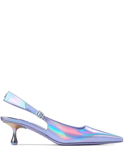 Jimmy Choo Amel 50mm Metallic Pumps In Purple
