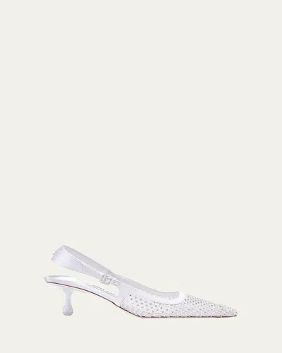 Jimmy Choo Scarpe Con Tacco Amel 50 In Rete Decorata Donna In White