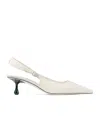 Jimmy Choo Amel Pointed Toe Slingback Pump In Latte/malachite