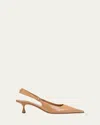 Jimmy Choo Amel Leather Slingback Pumps In Brown