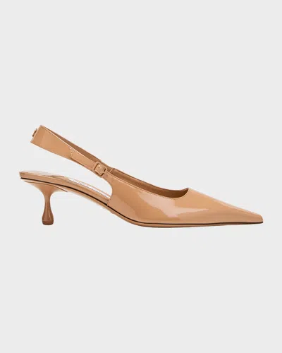 JIMMY CHOO AMEL LEATHER SLINGBACK PUMPS