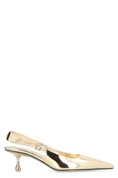Jimmy Choo Amel Pointy-toe Leather Slingback Pumps In Multi