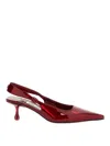 Jimmy Choo Amel 50 Embellished Mirrored-leather Slingback Pumps In Red