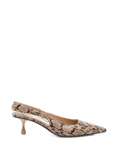 Jimmy Choo Amel Snake-effect Slingback Heeled Pumps In Animal Print