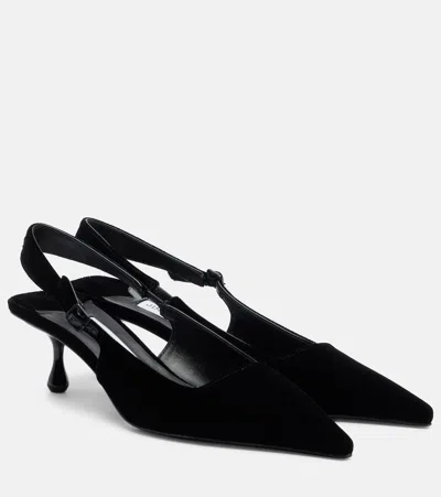Jimmy Choo Amel 50 Velvet Slingback Pumps In Black