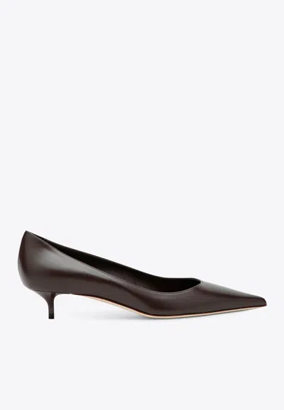 Jimmy Choo Amelia 35 Pumps In Chocolate Leather In Brown