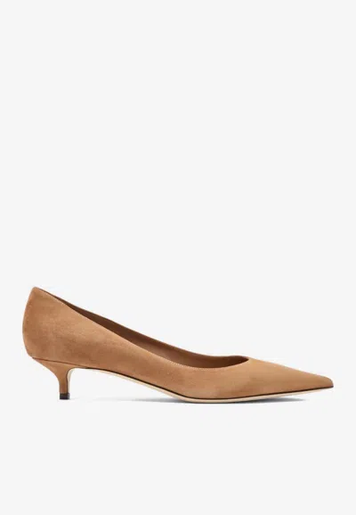 Jimmy Choo Amelia 35 Suede Pumps In Brown