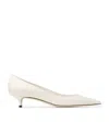 Jimmy Choo Amelia Satin Kitten-heel Pumps In White