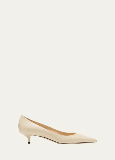Jimmy Choo Amelia Embossed Leather Kitten-heel Pumps In Bmb