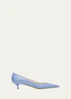 Jimmy Choo Amelia Embossed Leather Kitten-heel Pumps In Den