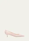 Jimmy Choo Amelia Embossed Leather Kitten-heel Pumps In Rose