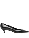 Jimmy Choo 50mm Amelia Pointed-toe Kitten-heel Pumps In Black