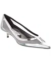 Jimmy Choo Amelia Mesh & Leather Pump In Silver