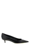 Jimmy Choo Pointed Toe Leather Kitten Heel Pumps In Black