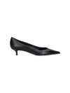 Jimmy Choo Pointed Toe Leather Kitten Heel Pumps In Black