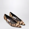 Jimmy Choo Animal Print Kitten Heel Pointed Toe Pumps In Brown