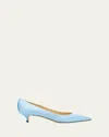 Jimmy Choo Amelia Satin Kitten-heel Pumps In Blue