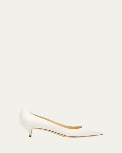 Jimmy Choo Amelia Satin Kitten-heel Pumps In Ivory