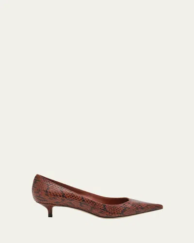 Jimmy Choo Amelia Snake-printed Leather Pumps