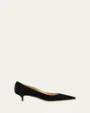 Jimmy Choo Amelia Suede Kitten-heel Pumps, Black In Black