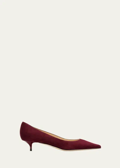 Jimmy Choo Amelia Suede Kitten-heel Pumps In Garnt