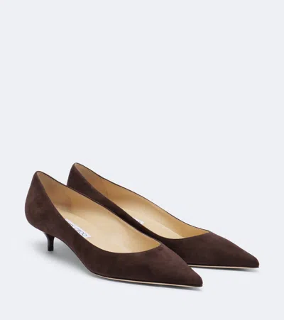 Jimmy Choo Amelia Suede Pumps In Brown