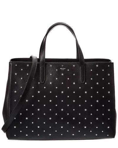 Jimmy Choo Amelina Leather Tote In Black