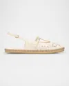 Jimmy Choo Amiee Leather Embroidered Espadrille Ballerina Flats In Gold