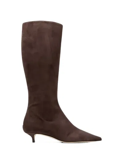 Jimmy Choo Amis 35 Chocolate Suede Knee-high Boots In Brown