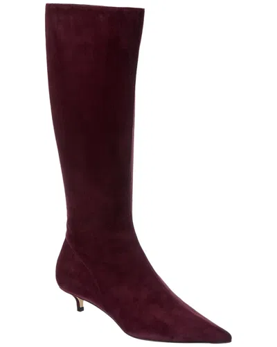 Jimmy Choo Amis 35 Suede Knee-high Boot In Burgundy